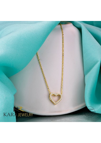 Gümüş Kalp Temalı Altın Kaplama Kolye fiyatları