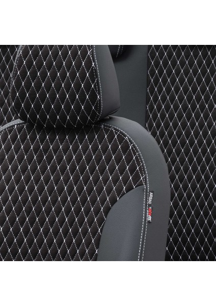 Fiat 500 L 2013-2018 Özel Üretim Koltuk Kılıfı Amsterdam Design Tay Tüyü Siyah - Beyaz modelleri