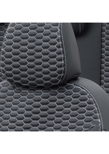 Ford Fiesta 2017-Sonrası Özel Üretim Koltuk Kılıfı Tokyo Design Deri Siyah - Beyaz indirimleri
