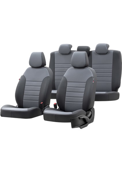 Ford Focus 2005-2011 Özel Üretim Koltuk Kılıfı İstanbul Design Füme - Siyah