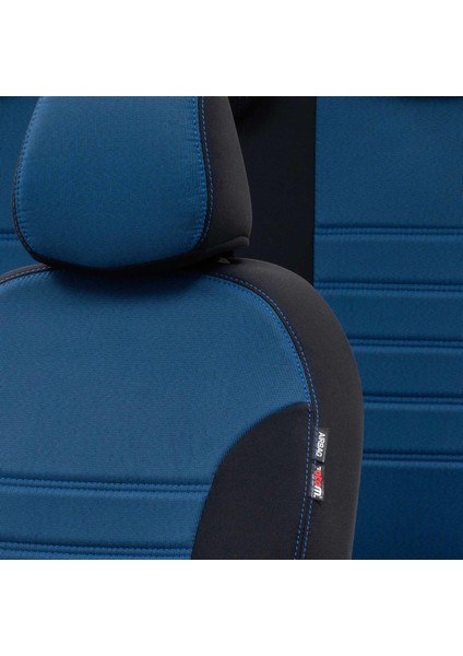 Ford Fiesta 2001-2008 Özel Üretim Koltuk Kılıfı Original Design Mavi - Siyah modelleri