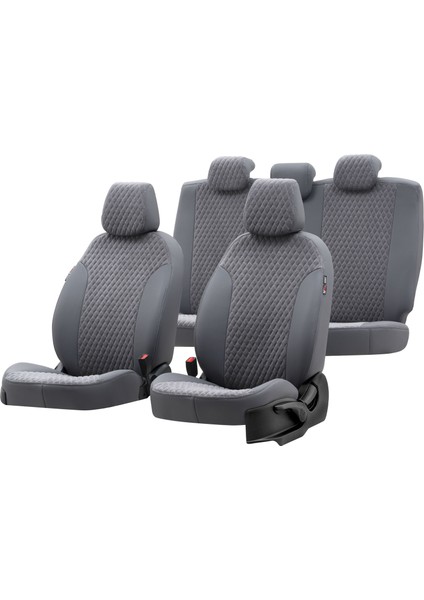 Ford Transit Custom 2012-Sonrası 5+1 (6 Kişi) Özel Üretim Koltuk Kılıfı Amsterdam Design Tay Tüyü Füme