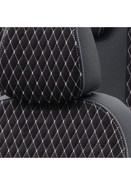 Honda Civic 2001-2006 Özel Üretim Koltuk Kılıfı Amsterdam Design Tay Tüyü Siyah - Beyaz indirimleri