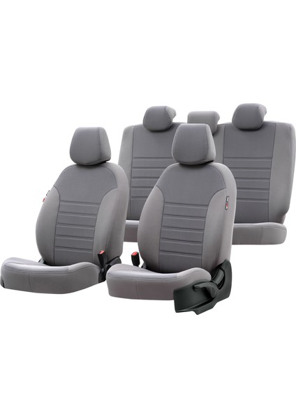 Honda Jazz 2009-2015 Özel Üretim Koltuk Kılıfı Original Design Gri