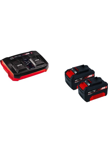 18V 4Ah Çift Akü ve Power-X-Twincharger Ikili Şarj Cihazı