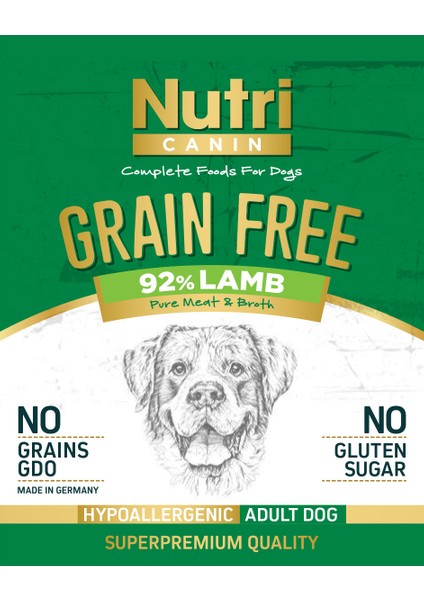 Nutri Canin Tahılsız Kuzu Etli & Tatlı Patatesli Köpek Konservesi 400 gr