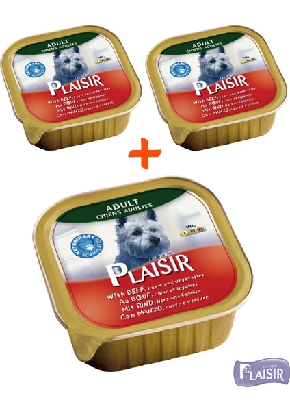 Pate Sığır Etli & Sebzeli Yaş Köpek Maması 150 gr x 3 Adet