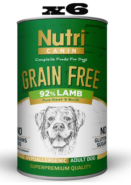 Tahılsız Kuzu Etli & Tatlı Patatesli Köpek Konservesi 400 gr x 6 Adet