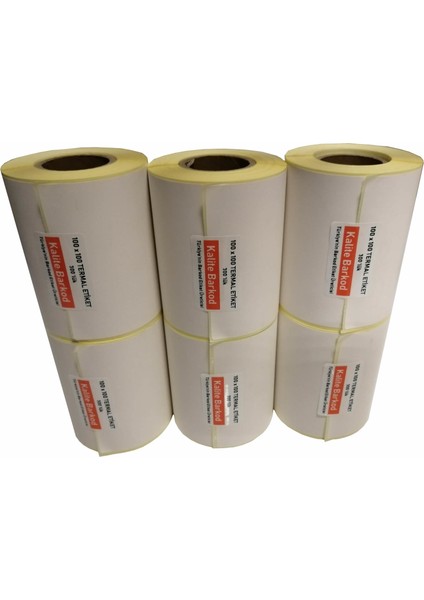 100x100 Termal Etiket 6 Rulo Barkod Etiket