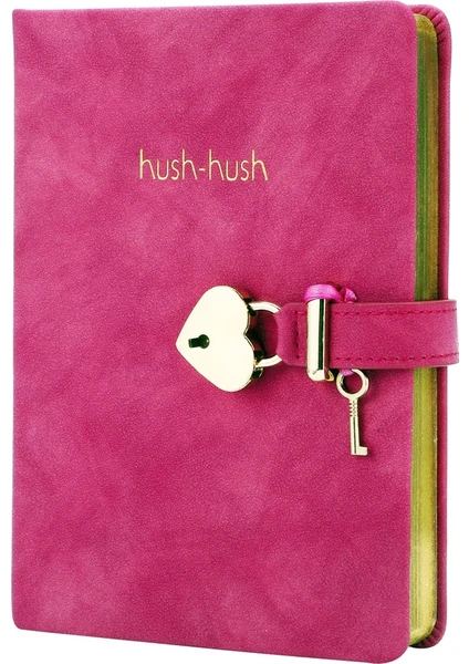 Victoria's Journals Hush Hush Çizgili Defter 13 x 18 cm Fuşya