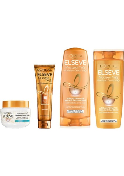 Mucizevi Hindistan Cevizi Yağlı Şampuan + Krem + Maske + Saç Güzelleştirici Krem