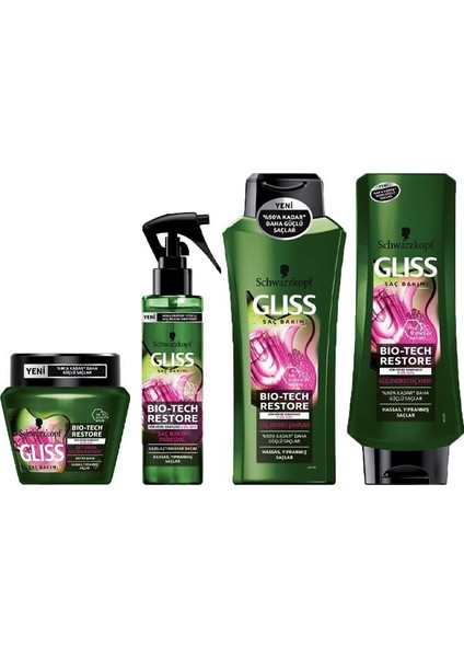 Glıss Bıo-Tech Restore 4'lü Saç Bakım Seti