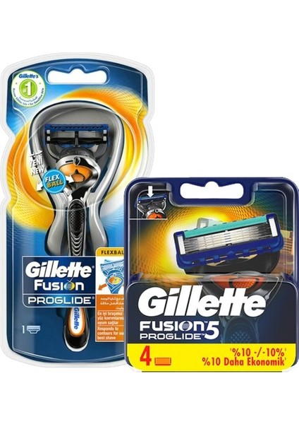 Fusion Proglide Makine 1up + Fusion Proglide 4 Bıçaklı Yedek