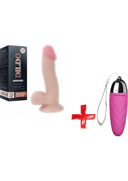 DILDO 17 cm Yumuşak Dokuda Realistik Penis+Mini Vibratör