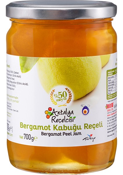 Bergamot Reçeli %50 Meyve Klasik Seri 700 Gr