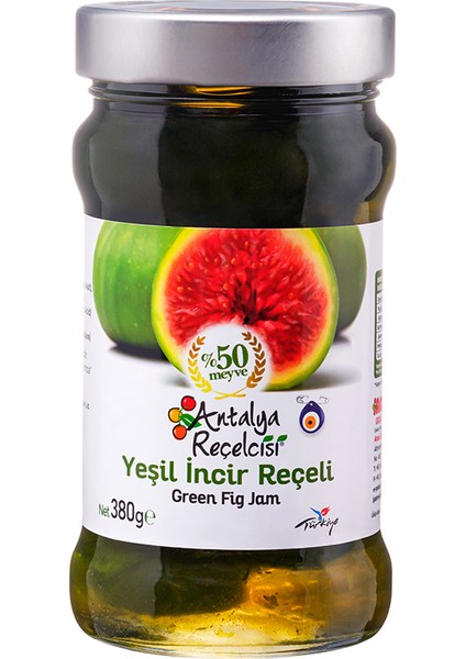 Yeşil İncir Reçeli %50 Meyve Klasik Seri 380 Gr