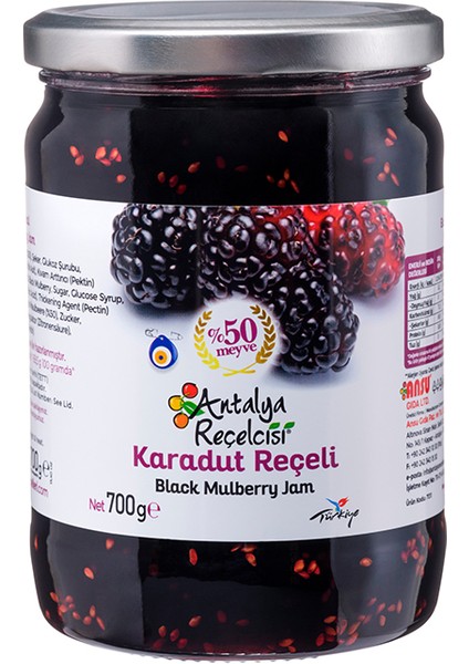 Karadut Reçeli %50 Meyve Klasik Seri 700 Gr