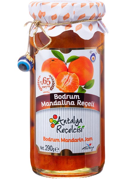 Antalya Reçelcisi Bodrum Mandalina Reçeli %65 Meyve Gurme Serisi 290 Gr