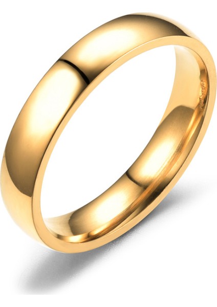4 mm Söz Nişan Sarı Unisex Çelik Yüzük