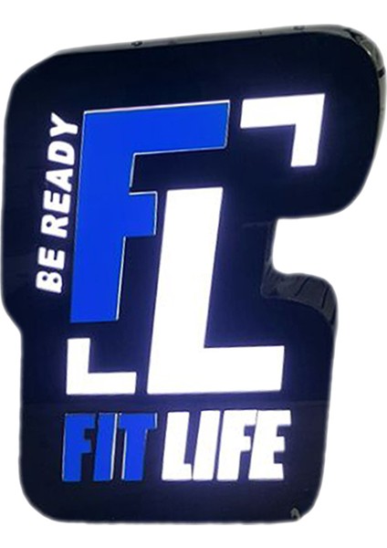 Fit Life Yazılı Görsel Tabela 3D LED Neon Işıklı Kutu Harf Tabela