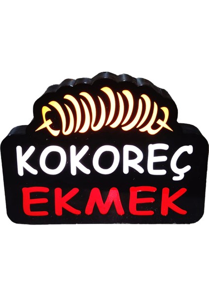 Kokoreç Yazılı Görsel Tabela 3D LED Neon Işıklı Kutu Harf Tabela
