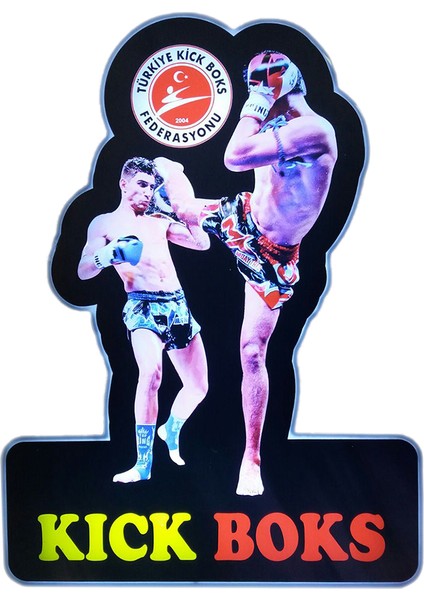 Kickboks Yazılı Görsel Tabela 3D LED Neon Işıklı Kutu Harf Tabela