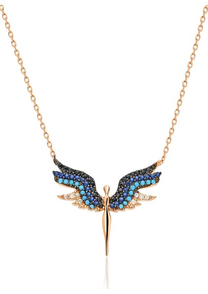 Mikail Meleği Gümüş Kolye -Rose