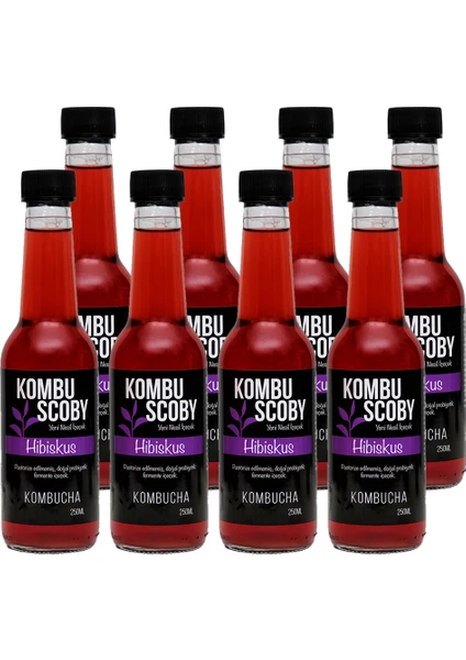 Kombu Scoby Kombucha Hibiskus - Kombu Çayı 8 Adet x 250 ml