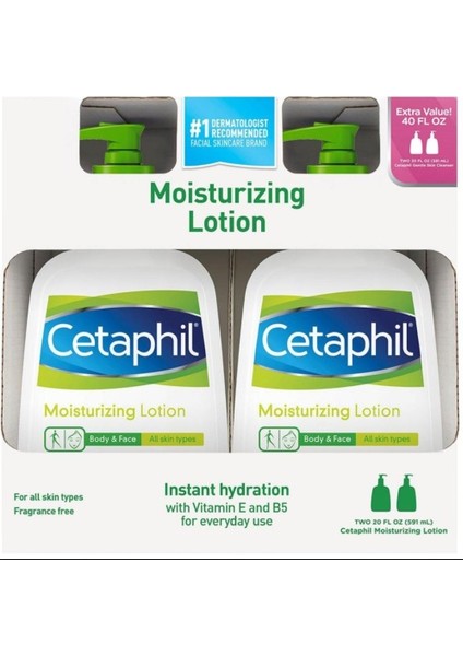 Cetaphil Vücut ve Yüz Için Nemlendirici Losyon 2 x 591 ml