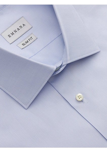 Açık Mavi Premium Oxford Slim Fit Gömlek