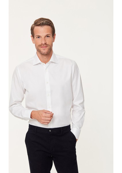 Beyaz Premium Twill Regular Fit Gömlek fırsatları