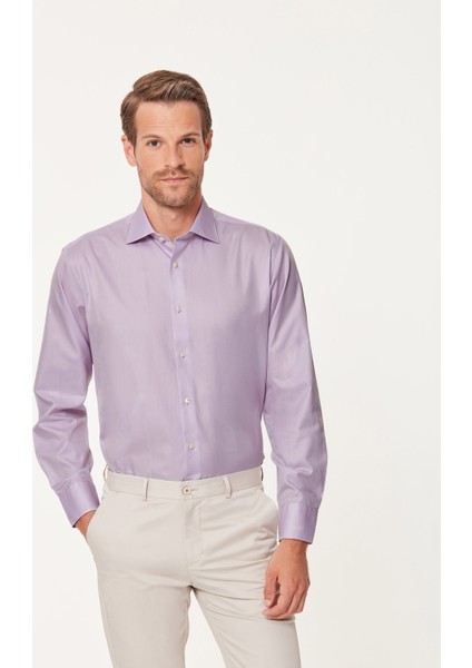 Lila Premium Twill Regular Fit Gömlek