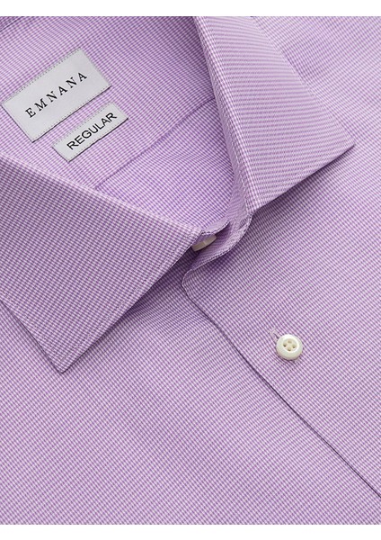 Lila Kareli Premium Regular Fit Gömlek