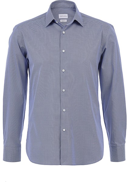 Lacivert Premium Kareli Slim Fit Gömlek modelleri