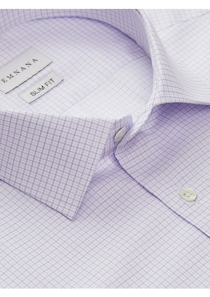 Lila Kareli Slim Fit Gömlek fiyatları