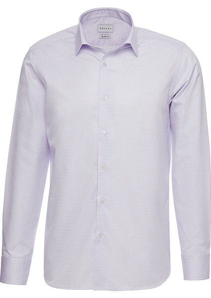 Lila Kareli Slim Fit Gömlek modelleri