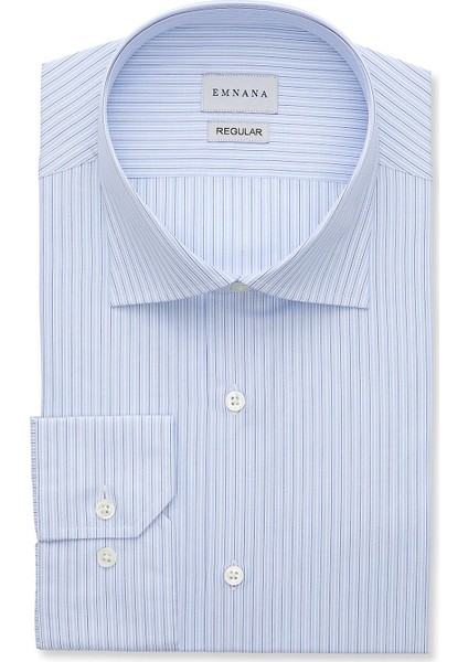 Mavi Çizgili Regular Fit Gömlek