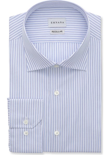 Mavi Çizgili Regular Fit Gömlek