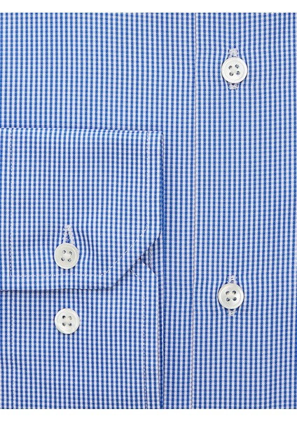 Mavi Kareli Slim Fit Gömlek modelleri