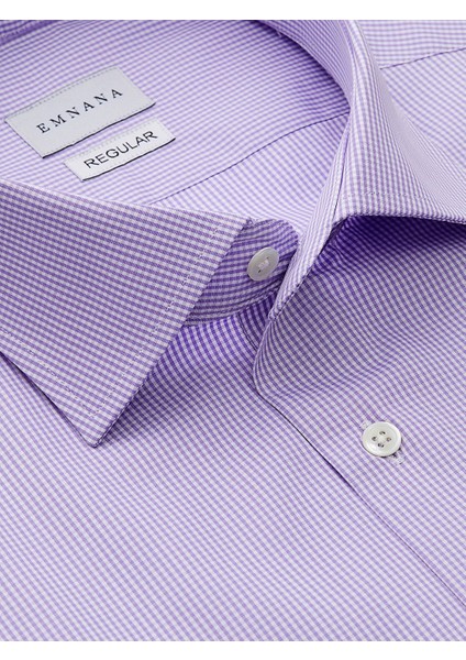 Mor Kareli Regular Fit Gömlek