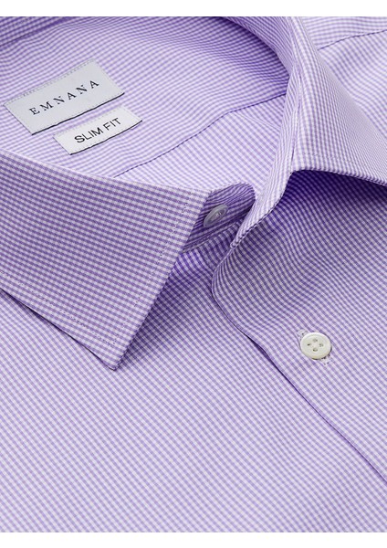 Mor Kareli Slim Fit Gömlek fiyatları