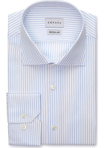 Mavi Çizgili Premium Regular Fit Gömlek