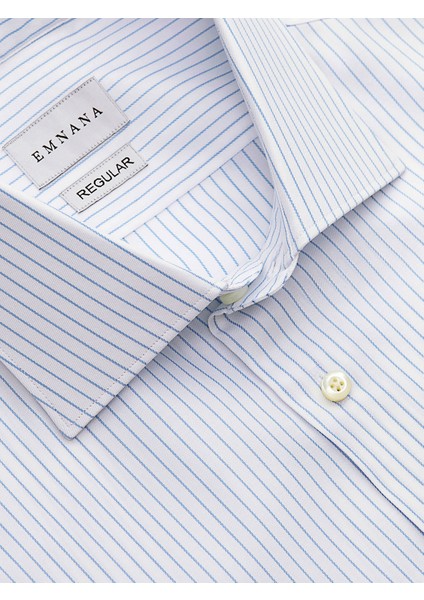 Mavi Çizgili Premium Regular Fit Gömlek fiyatları