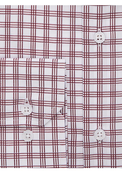 Bordo Kareli Slim Fit Gömlek modelleri