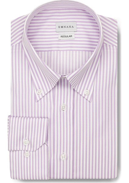 Pembe Çizgili Regular Fit Gömlek