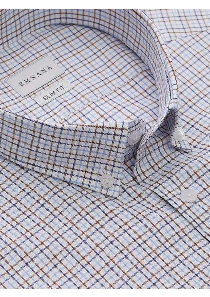 Çok Renkli Kareli Slim Fit Gömlek fiyatları