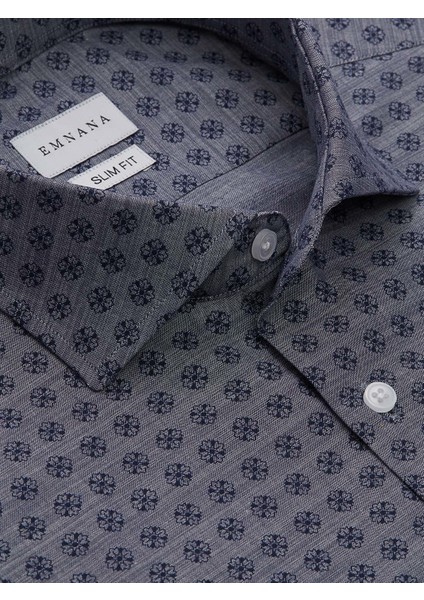 Gri Desenli Slim Fit Print Gömlek fiyatları