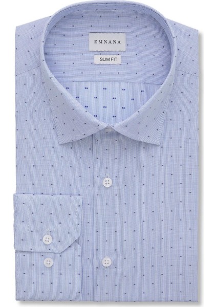 Mavi Desenli Slim Fit Gömlek