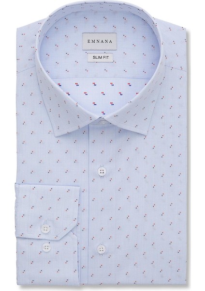 Mavi Desenli Slim Fit Gömlek