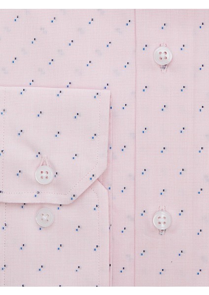 Pembe Desenli Regular Fit Gömlek